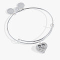 Silver Anniversary Heart Bangle with crystal heart overlay and Happy Anniversary engraving