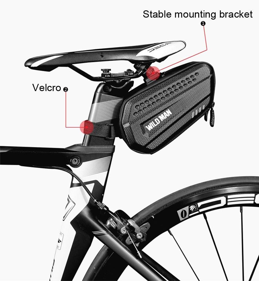 Hard Shell Waterproof Bike Seat Bag for Road and Mountain Bikes