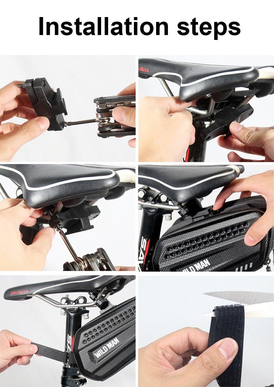 Hard Shell Waterproof Bike Seat Bag for Road and Mountain Bikes