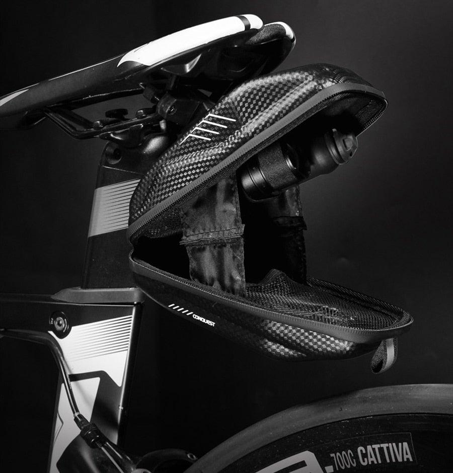 Hard Shell Waterproof Bike Seat Bag for Road and Mountain Bikes