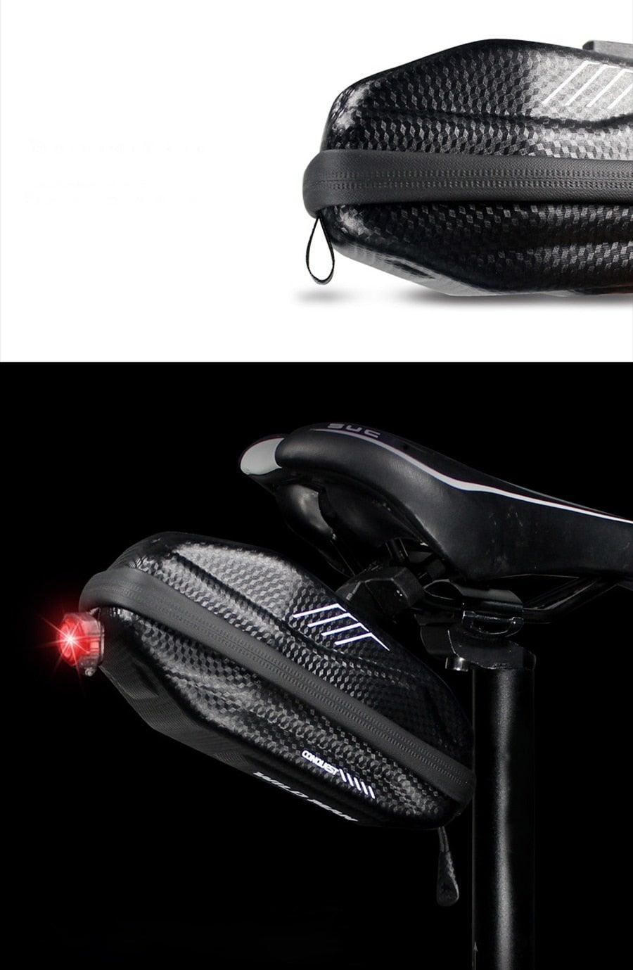 Hard Shell Waterproof Bike Seat Bag for Road and Mountain Bikes