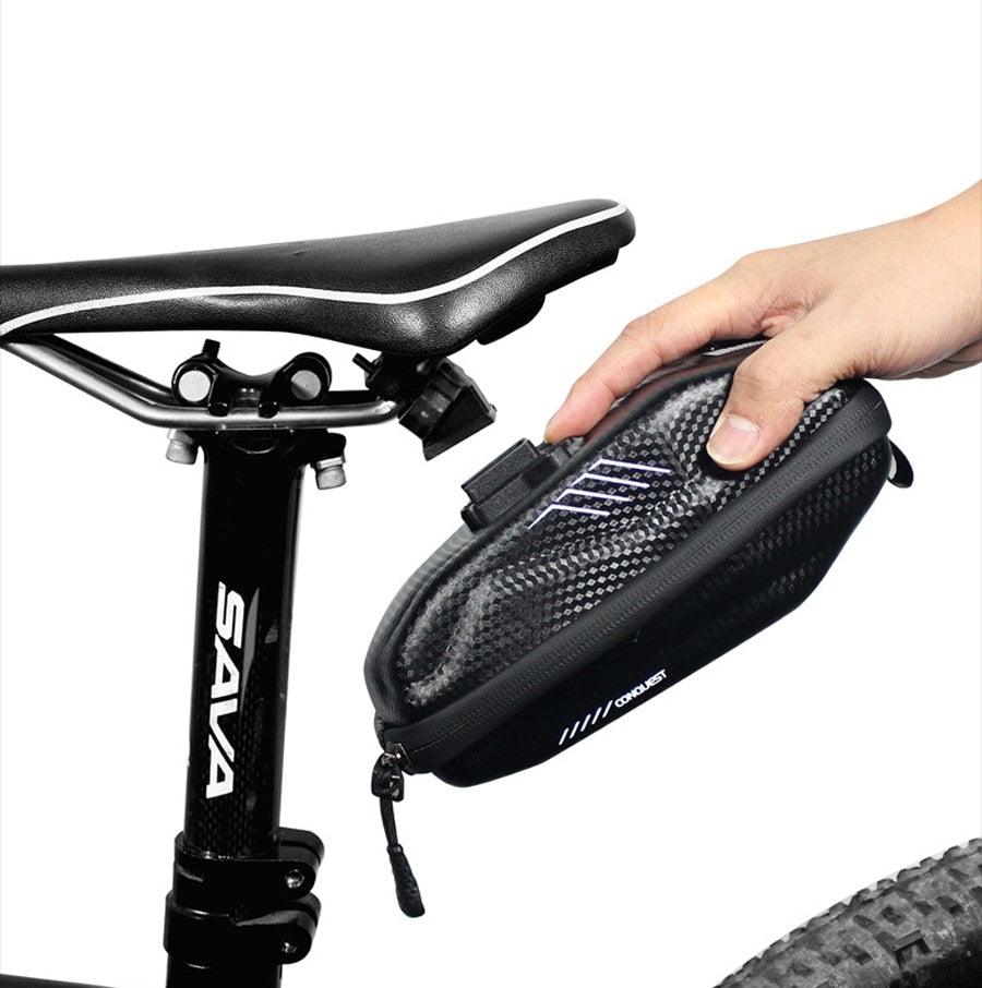 Hard Shell Waterproof Bike Seat Bag for Road and Mountain Bikes