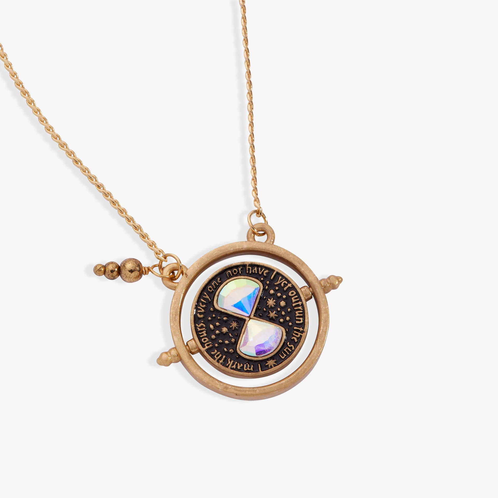 Harry Potter Time Turner Spinner Necklace Gold Fantasy Jewelry