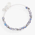 Deathly Hallows charm bangle with lavender aurora borealis glass beads.