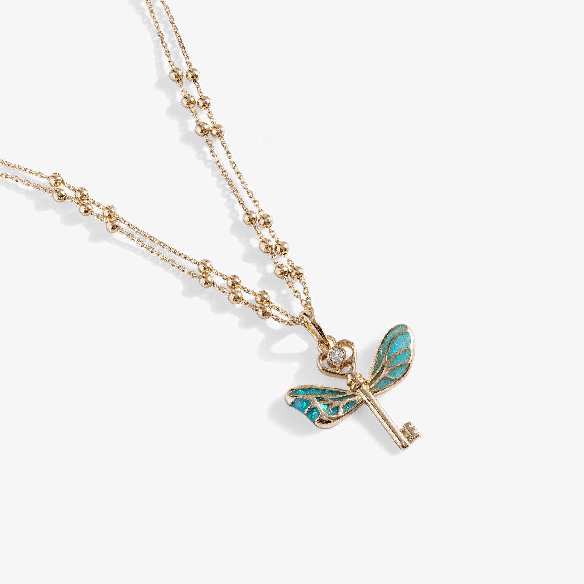 Harry Potter™ Flying Keys Necklace in Gold and Teal