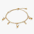 Harry Potter Golden Snitch charm bracelet with crystal accents and adjustable pull-chain