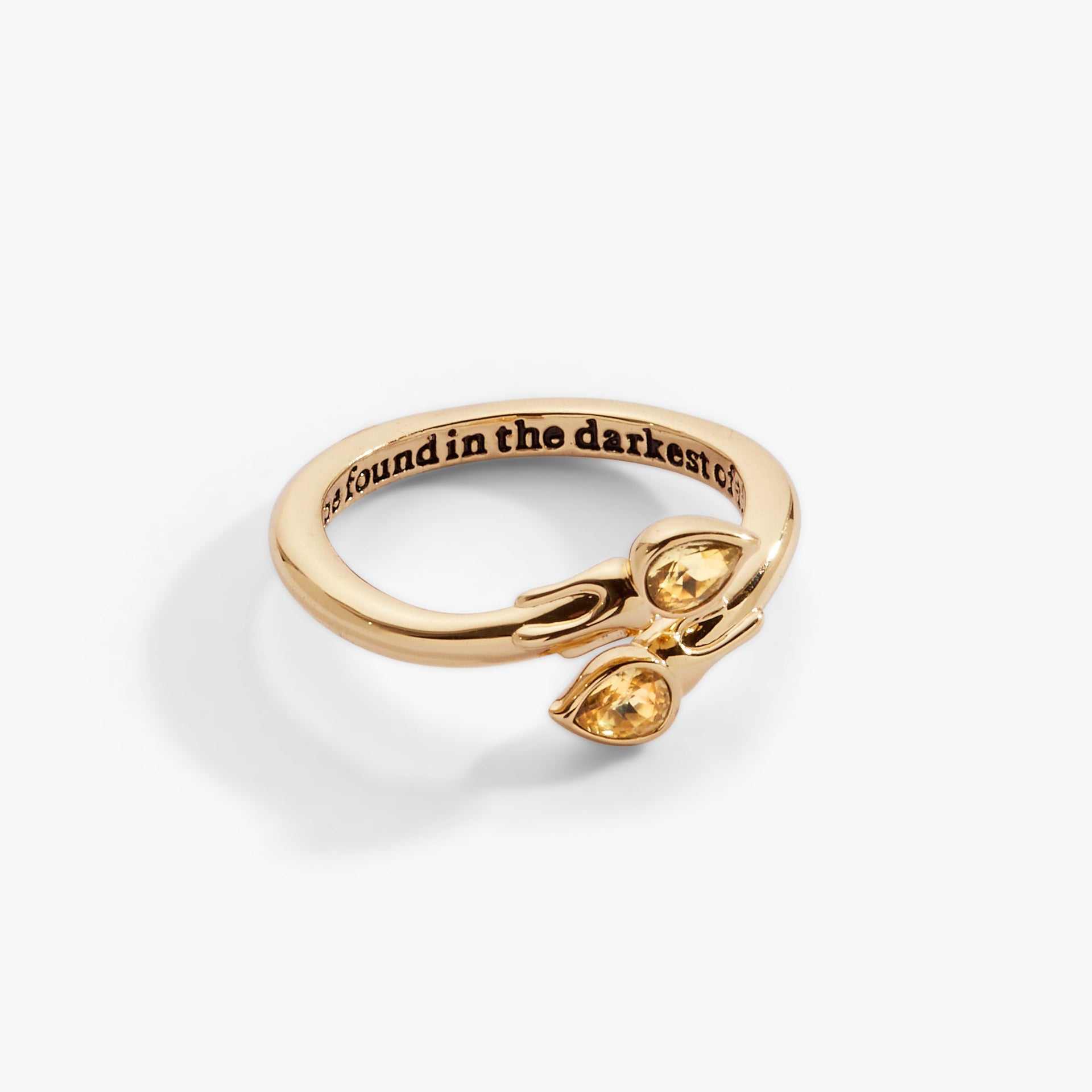 Harry Potter Great Hall Candle Bypass Ring with Jonquil Crystals