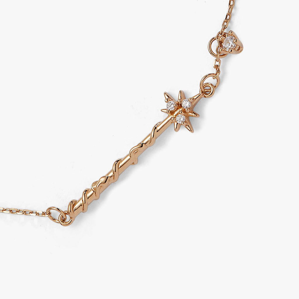 Harry Potter™ Hermione Wand Crystal Charm Bracelet in Gold