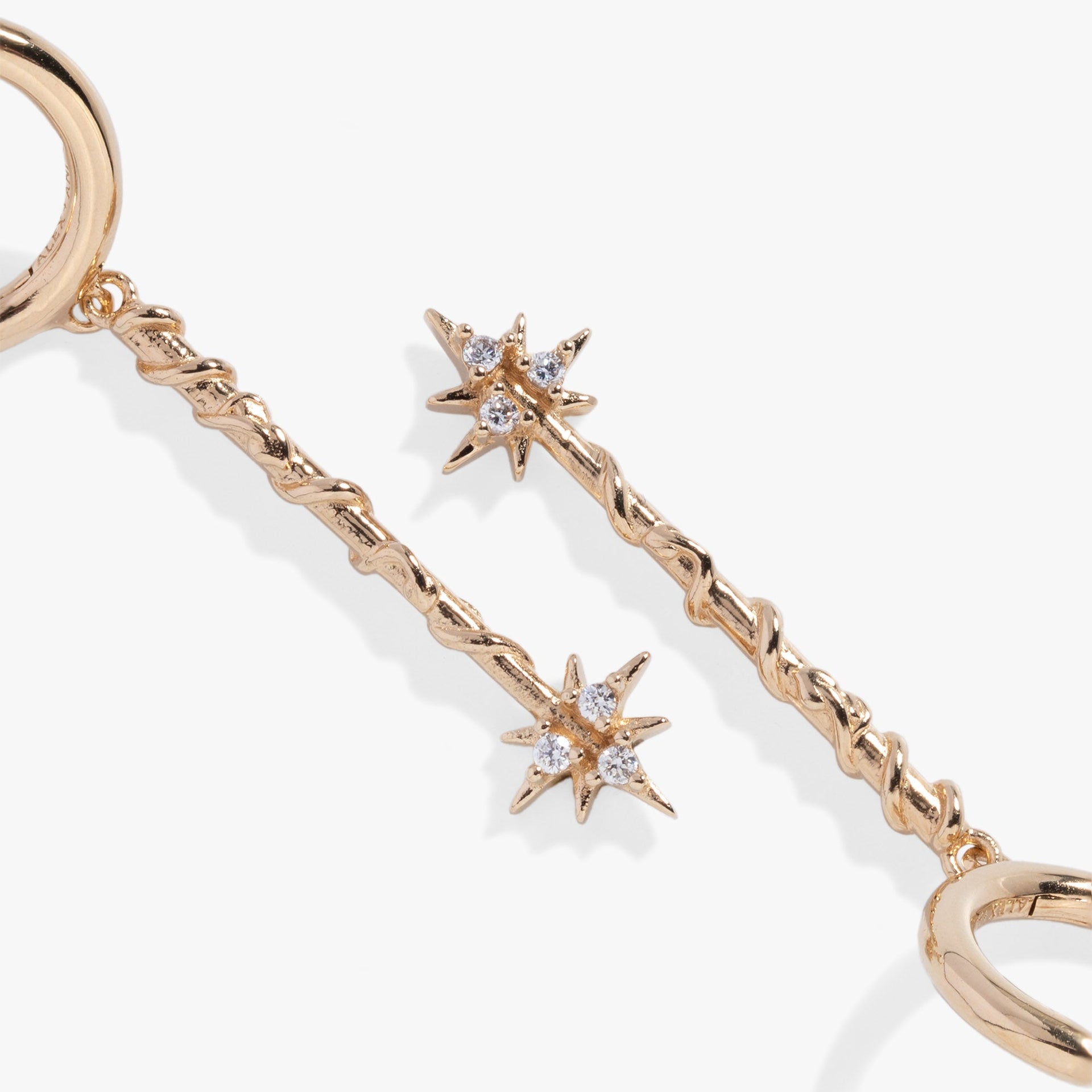 Hermione Granger Wand Hoop Earrings with Magical Crystal Accents