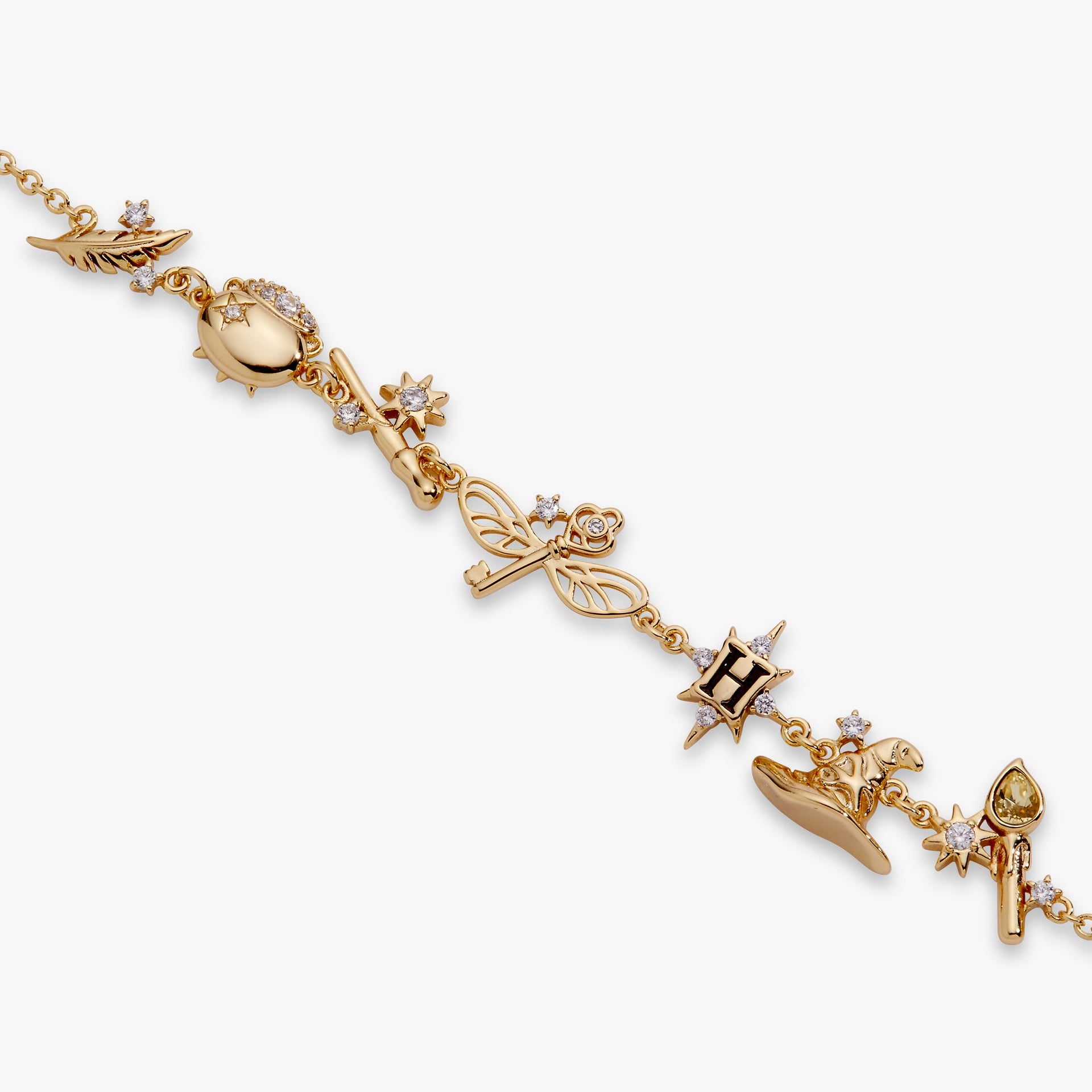 Harry Potter Mixed Icon Charm Bracelet Gold-Plated Jewelry