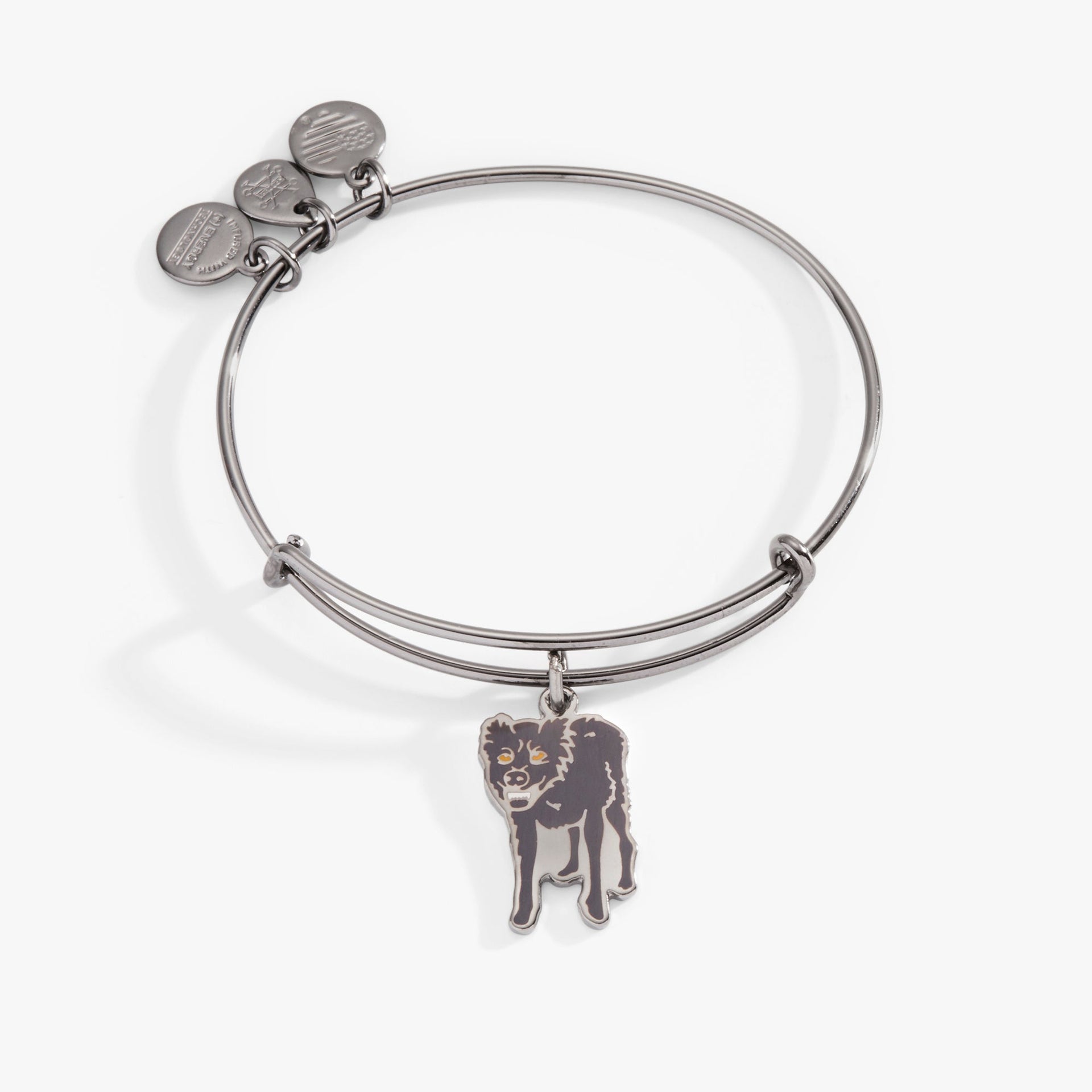 Sirius Black themed charm bracelet on an expandable silver-tone wire bangle.