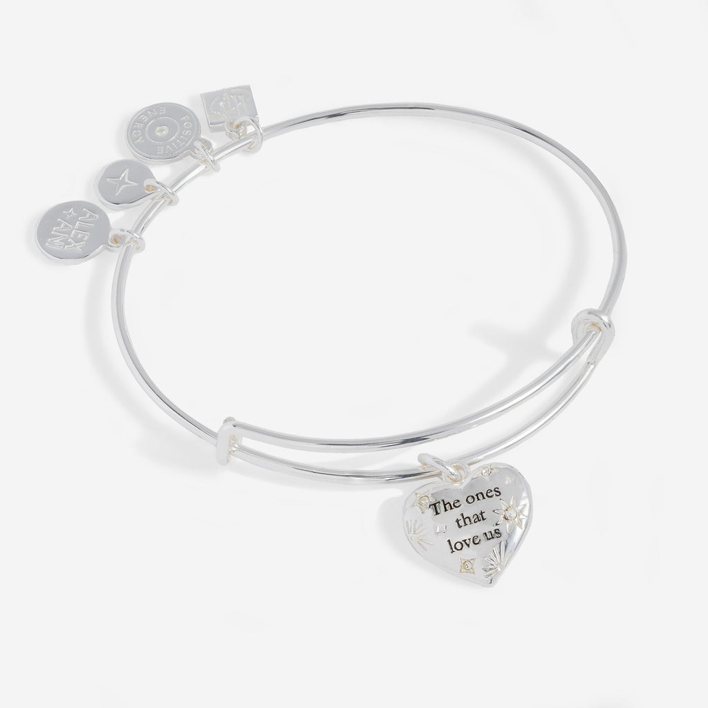 Harry Potter expandable wire bangle with heart charm and glass crystal accents