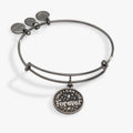 Harry Potter Voldemort gunmetal and black charm bangle with Only I Can Live Forever inscription.