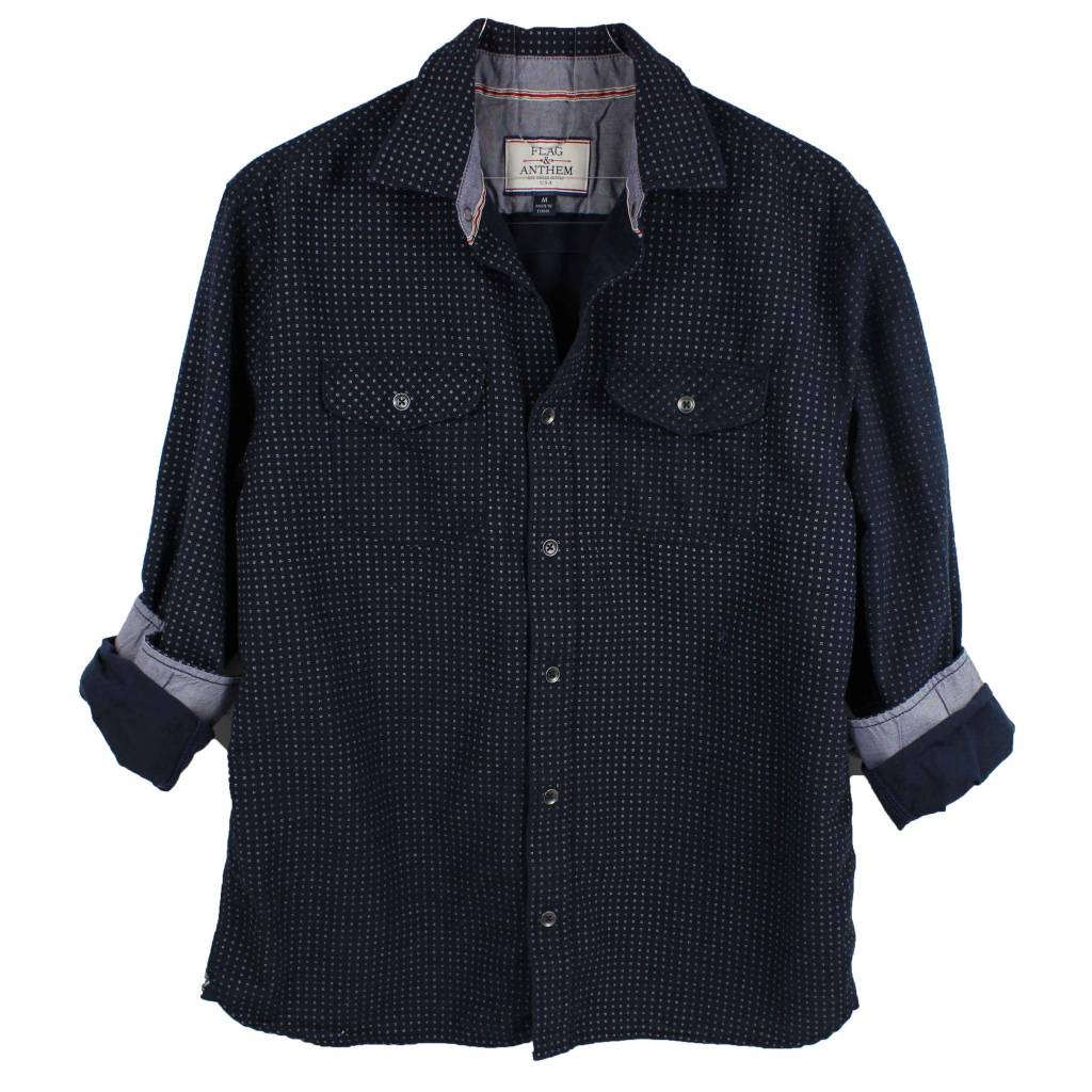 Haven long sleeve cotton button up shirt with double front pockets in a classic fit