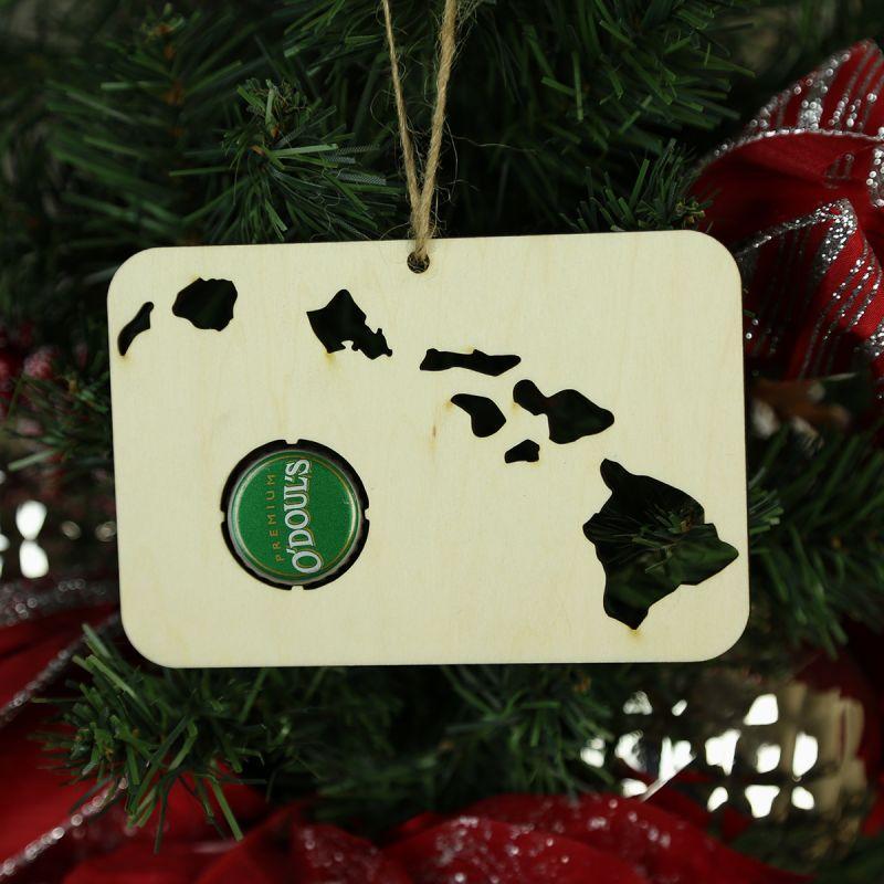 Hawaii Beer Cap Map Ornaments