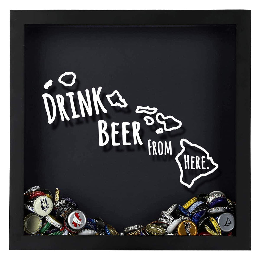 Hawaii Drink Beer From Here Beer Cap Shadow Box