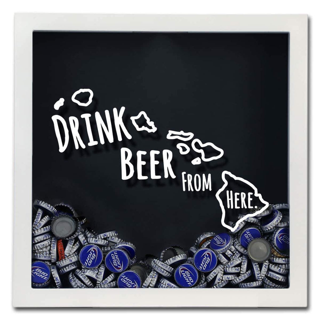 Hawaii Drink Beer From Here Beer Cap Shadow Box
