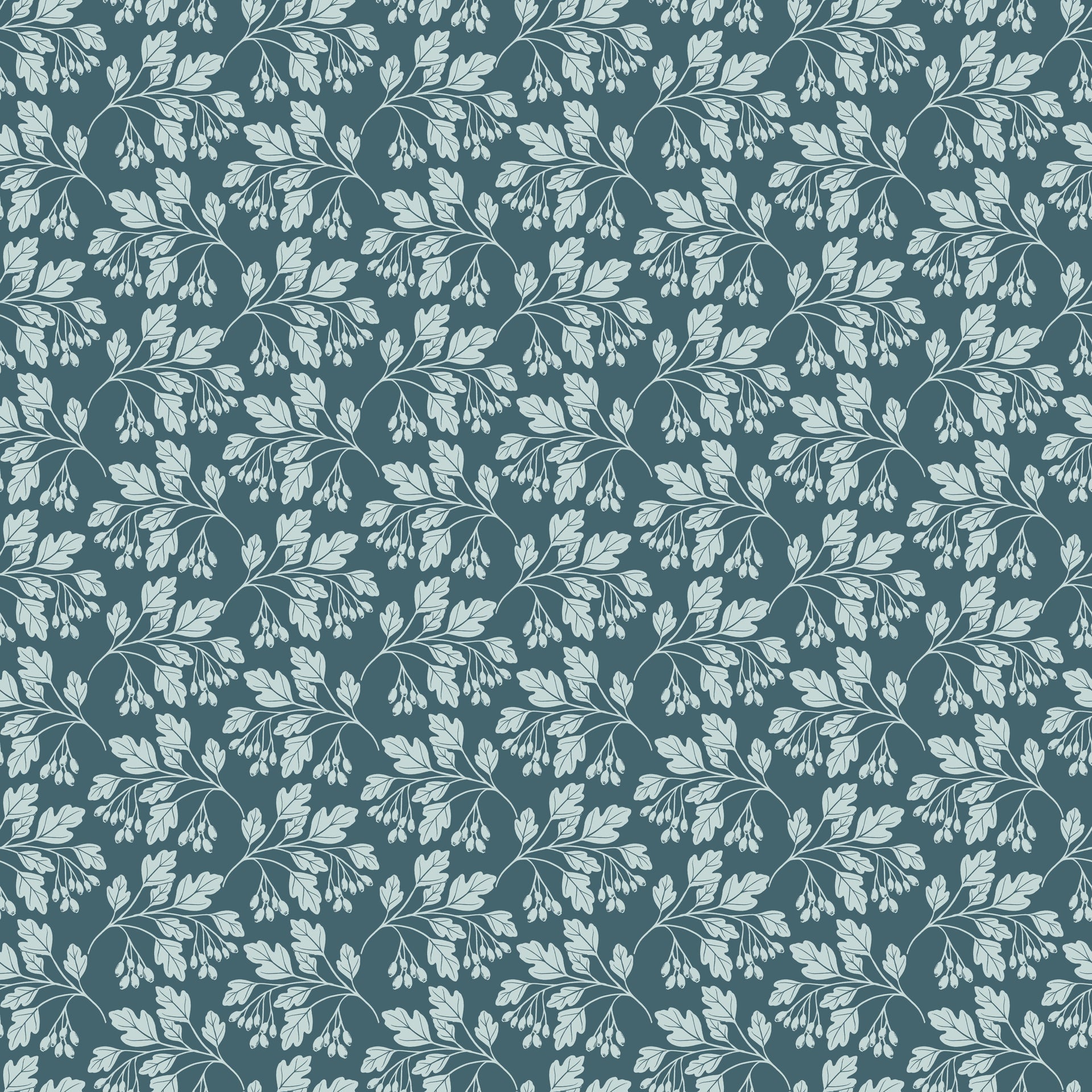 Hawthorn Floral Peel and Stick Wallpaper in Brown, Sage-Green, and Teal