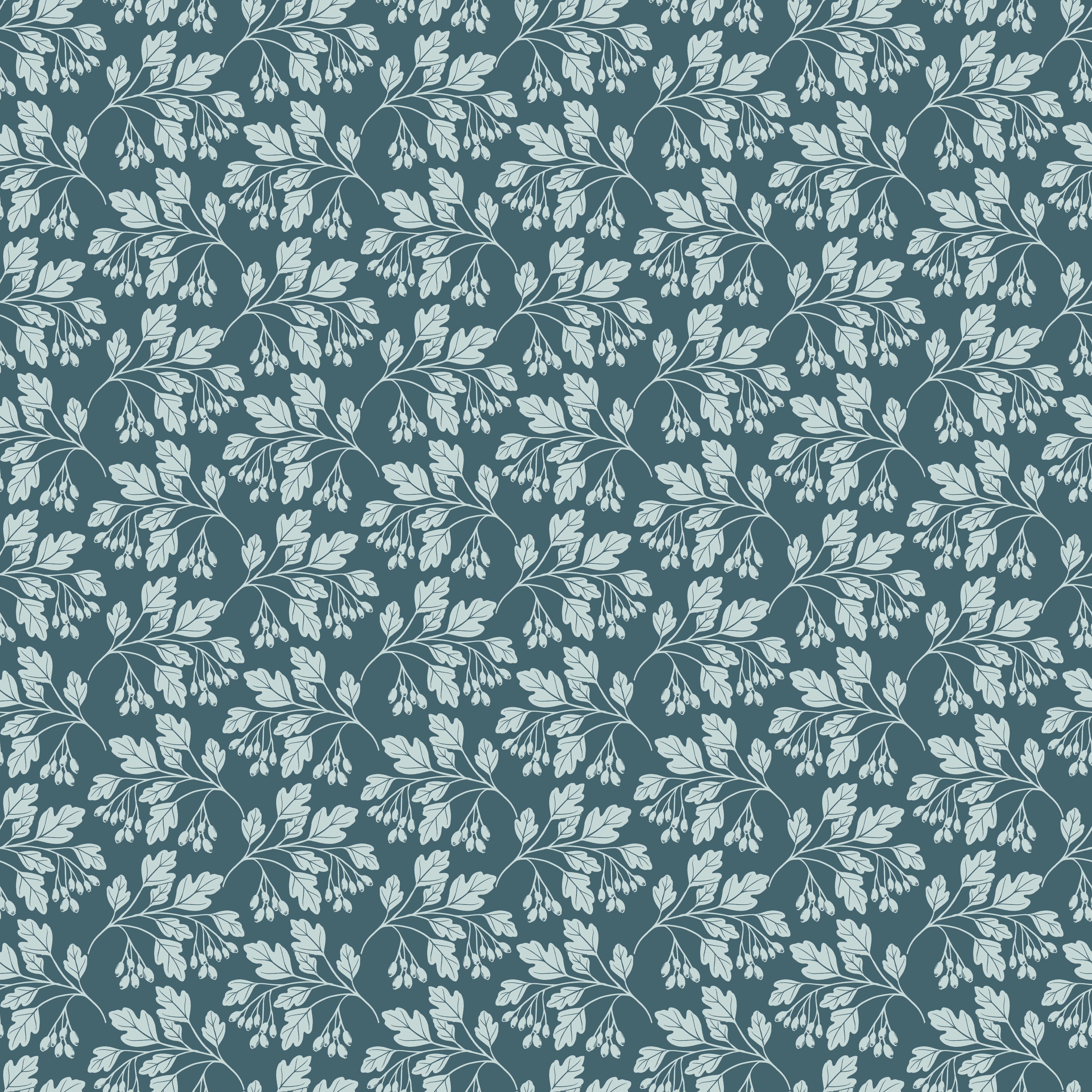 Hawthorn Floral Peel and Stick Wallpaper in Brown, Sage-Green, and Teal