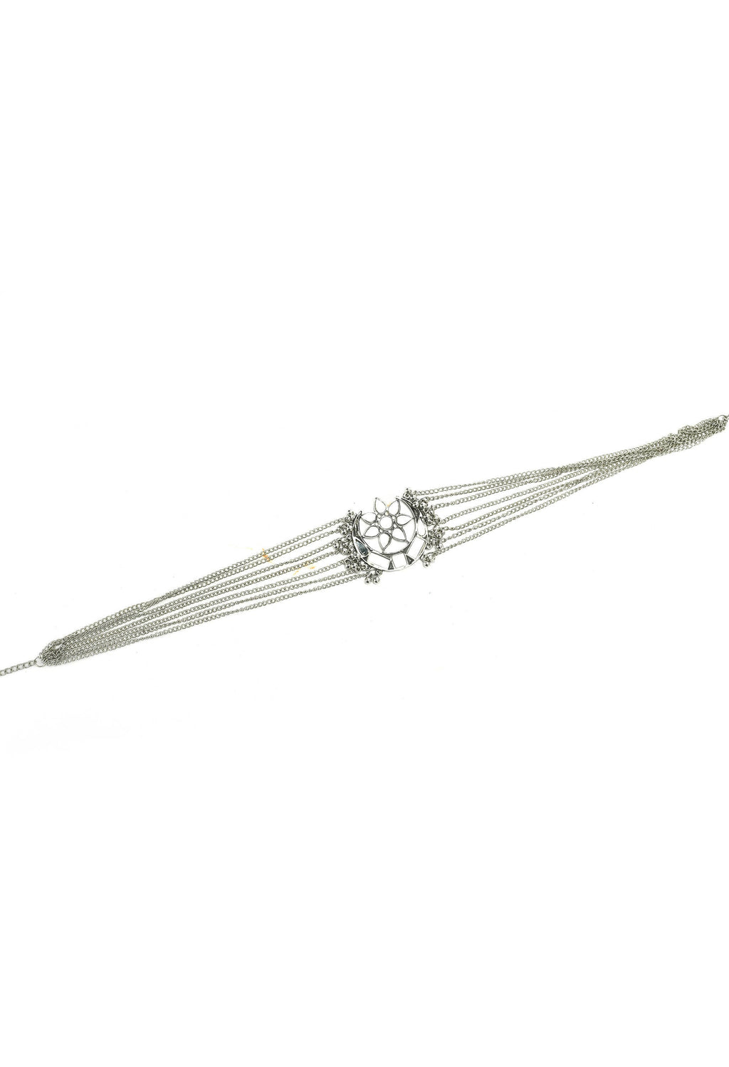 Silver-Plated Brass Finish Traditional Mirror Choker