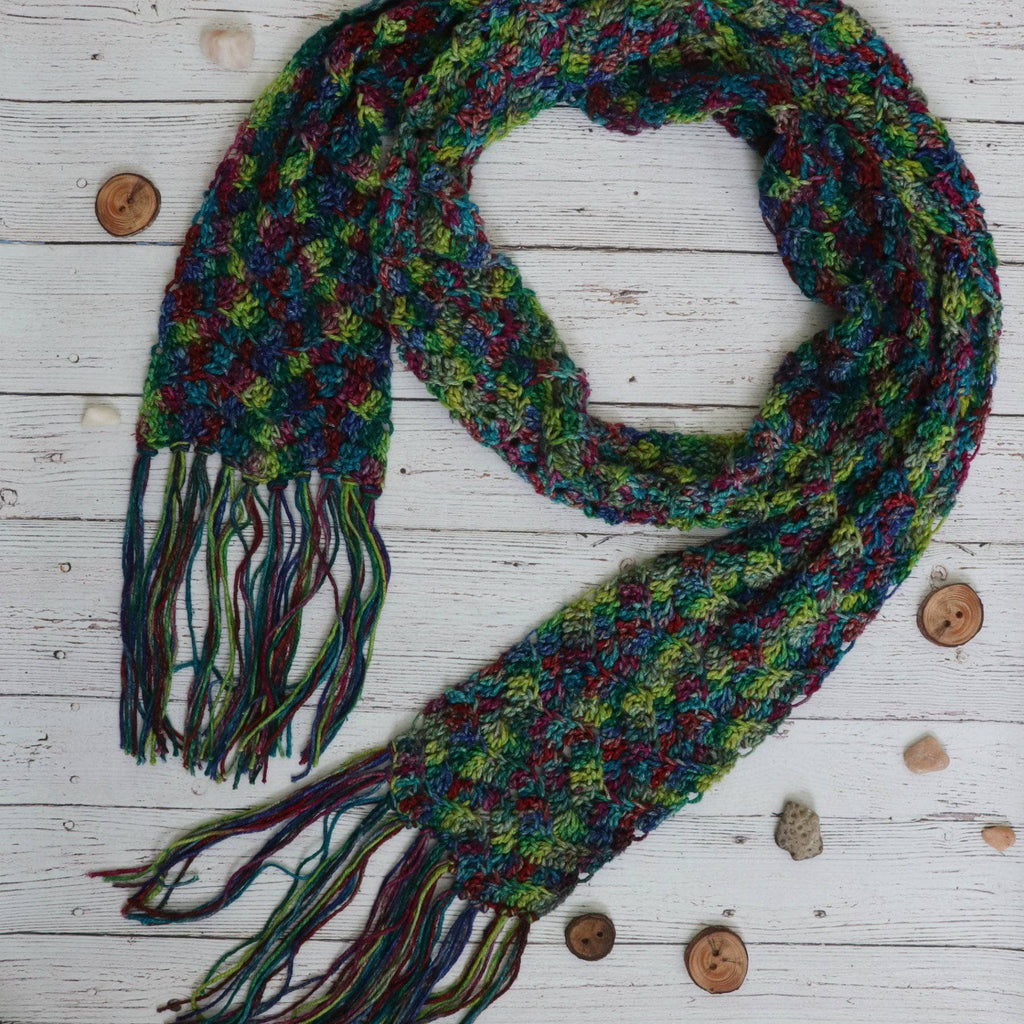 Headlands Crochet Scarf Kit - Easy DIY Silky Recycled Silk Yarn