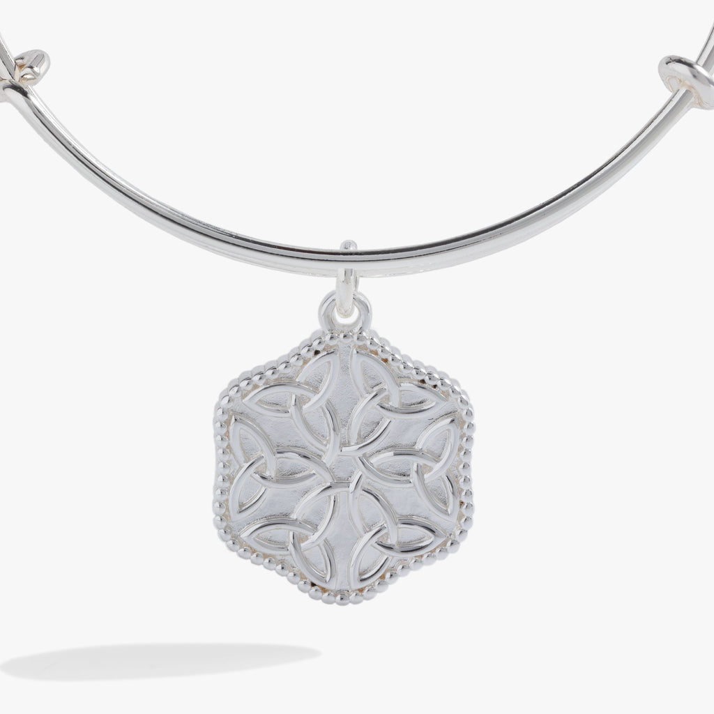 Healing Love Bangle Bracelet with Inscribed Crystal Detail