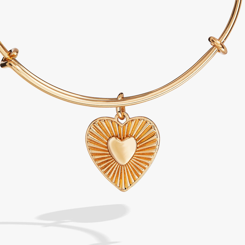 Heartburst Charm Bangle Expandable Bracelet