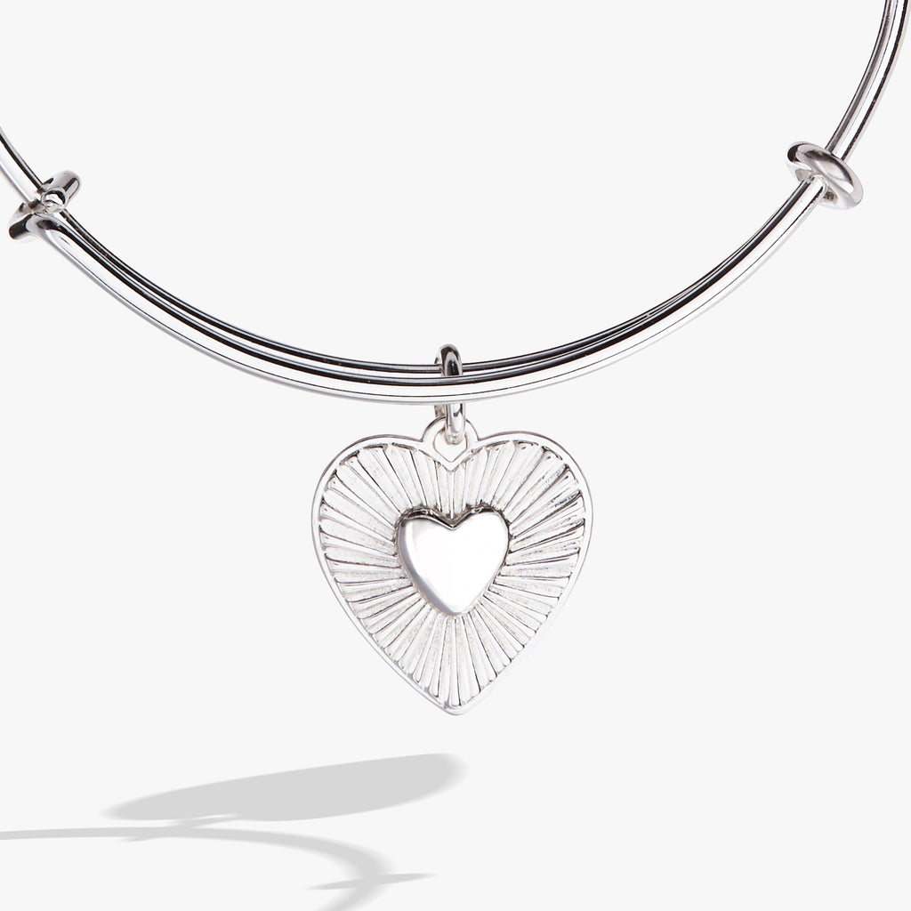 Heartburst Charm Bangle Expandable Bracelet