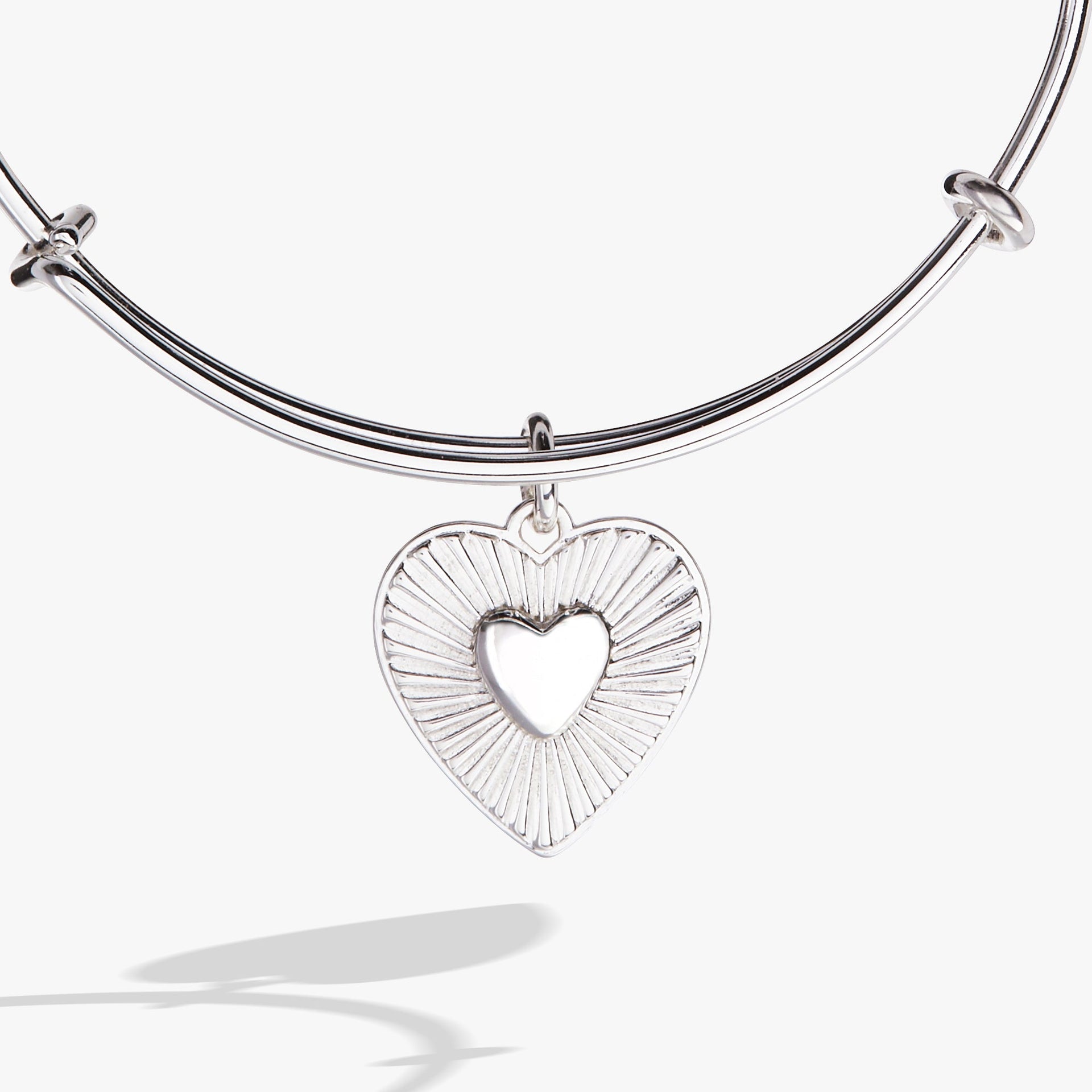 Heartburst Charm Bangle Expandable Bracelet