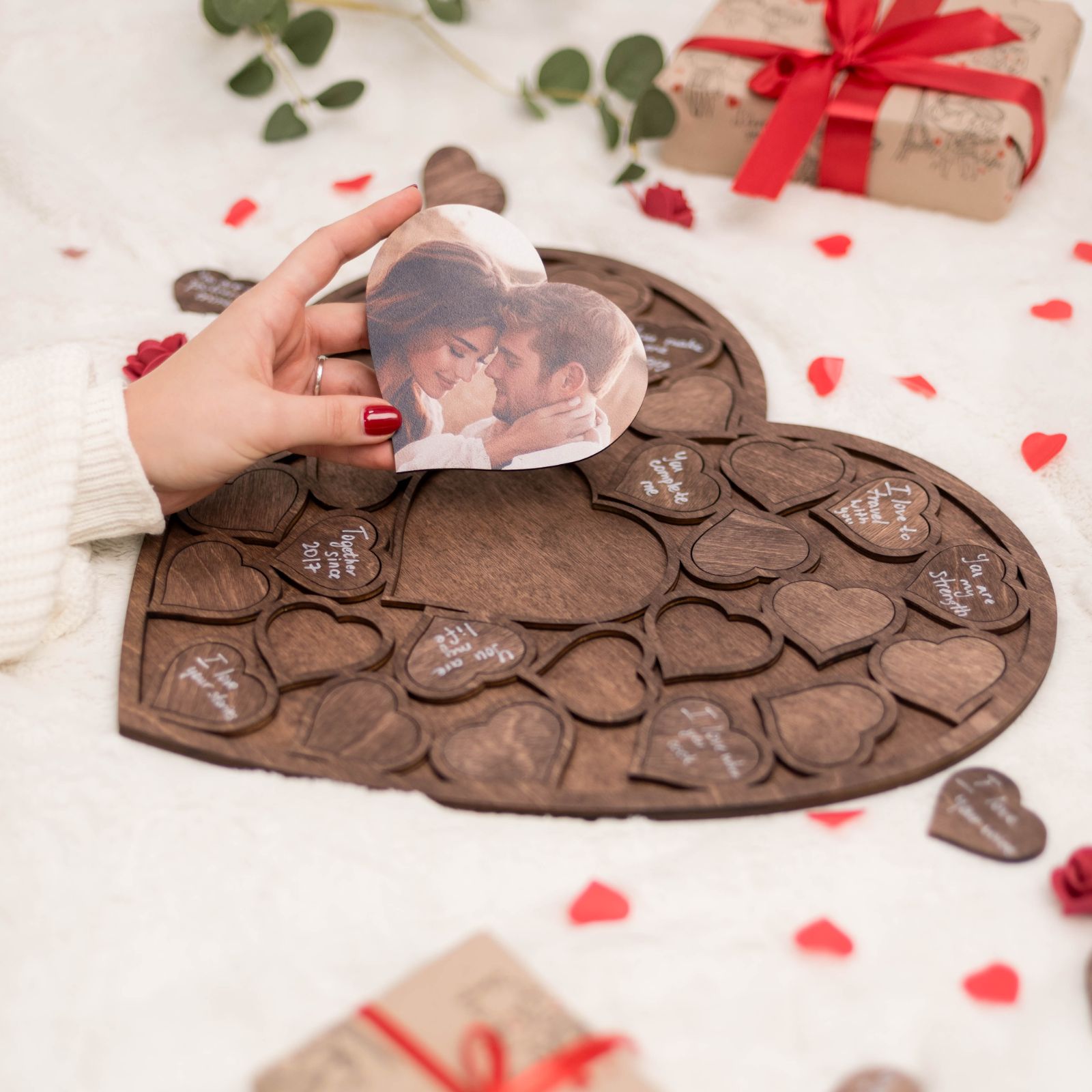 Custom Heart Photo Puzzle - Personalized Romantic Valentine Gift