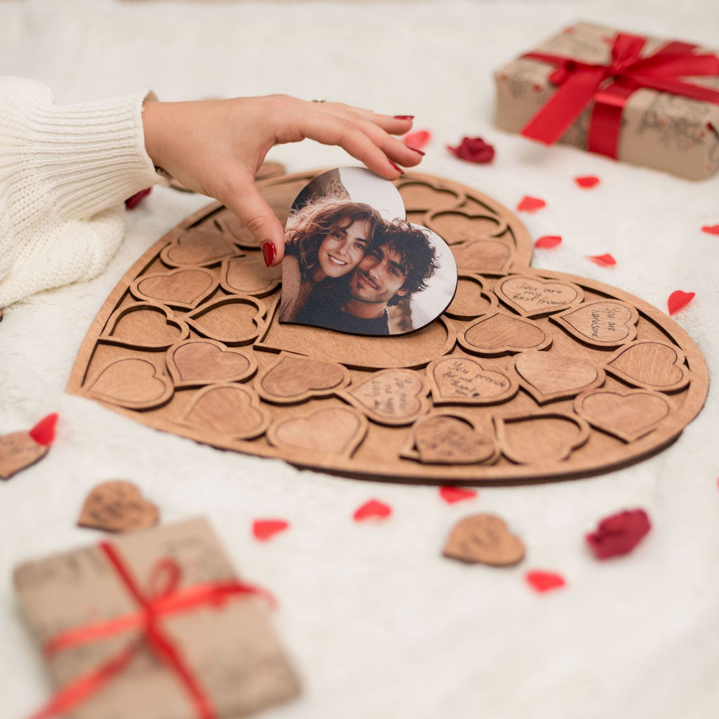 Custom Heart Photo Puzzle - Personalized Romantic Valentine Gift