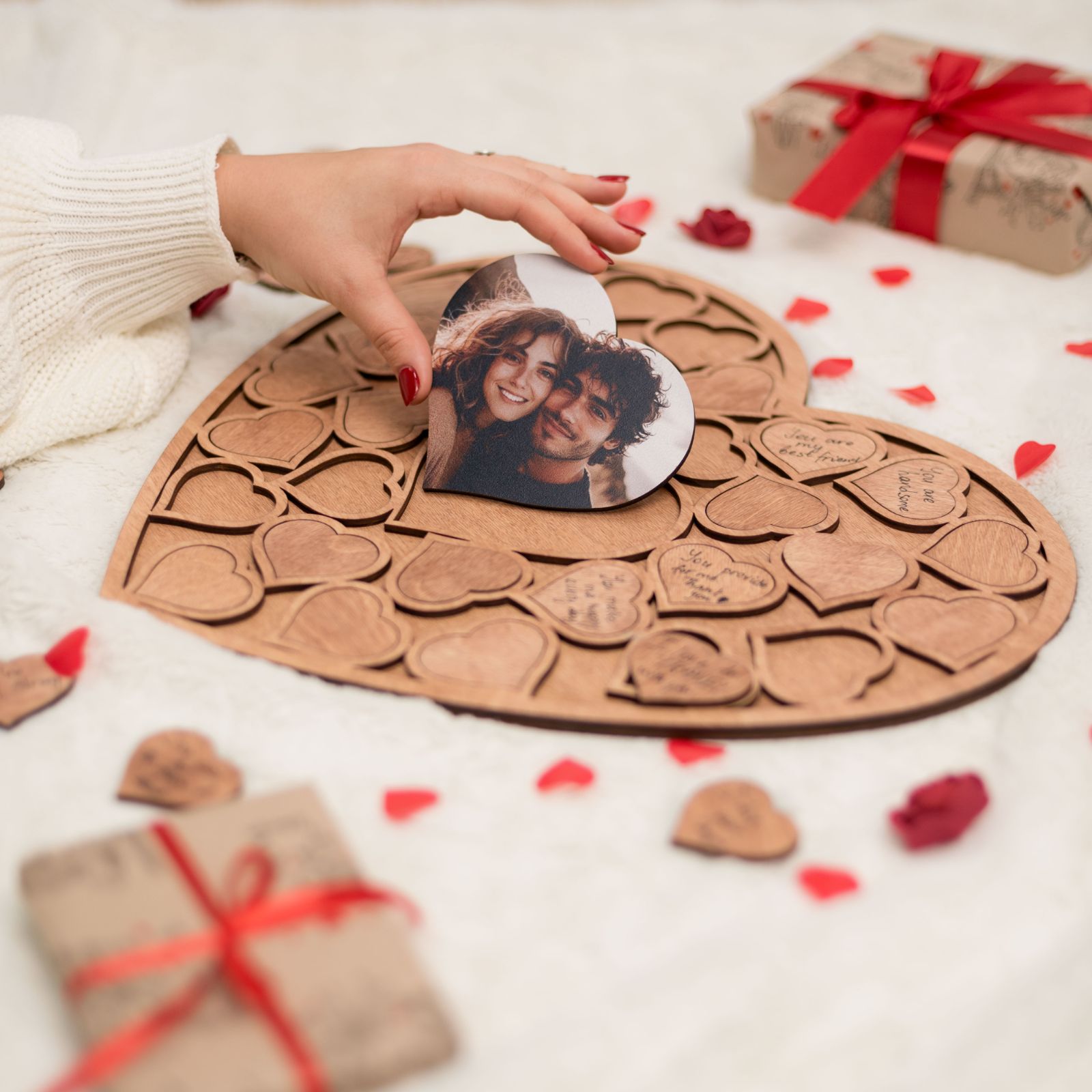 Custom Heart Photo Puzzle - Personalized Romantic Valentine Gift
