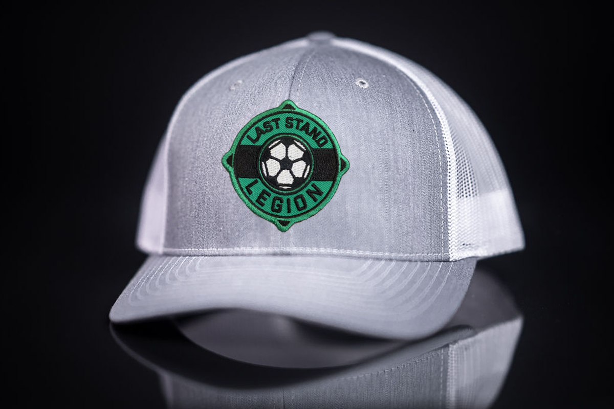 Legion Soccer Ball Graphic Curved Bill Mesh Snapback Cap