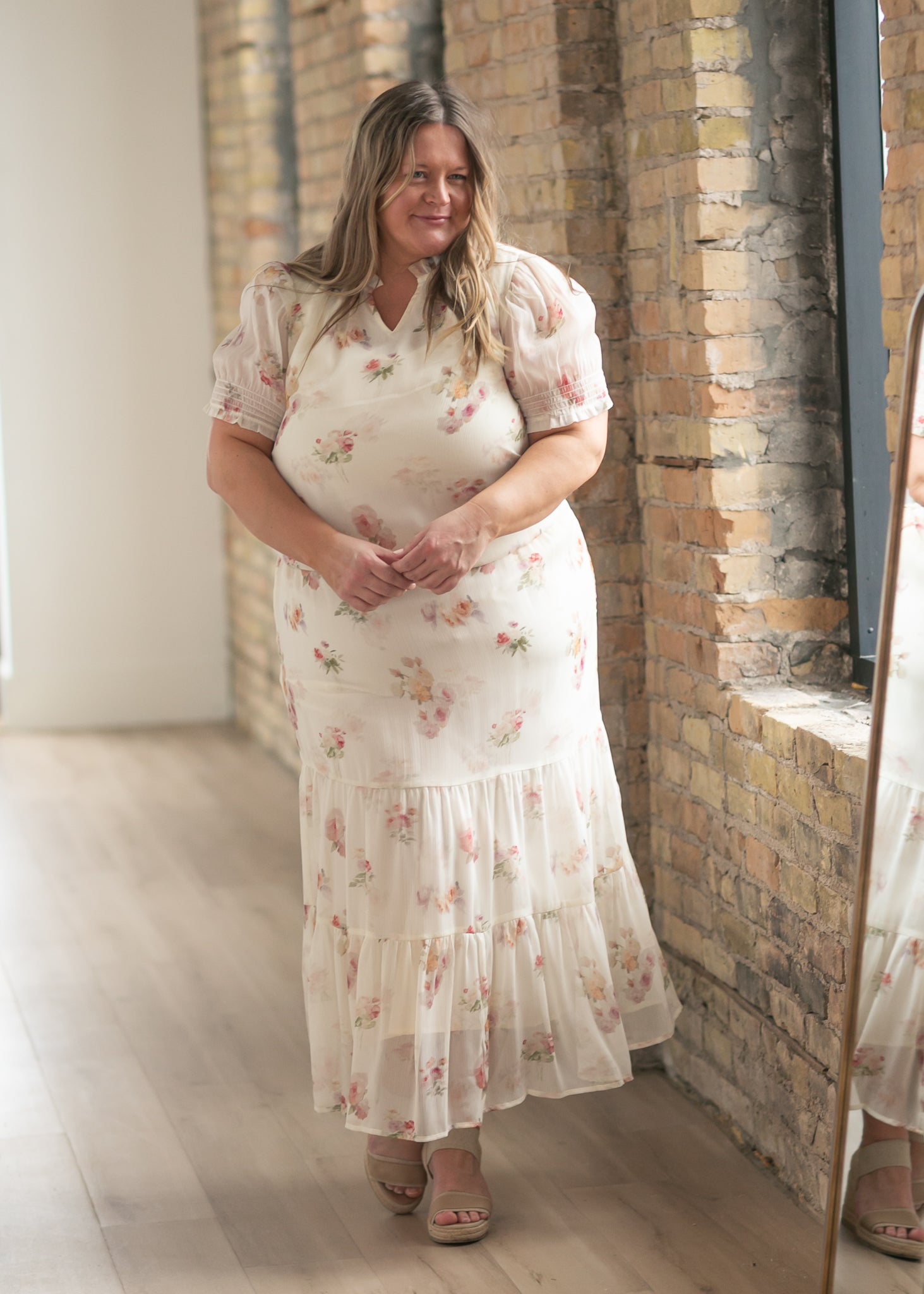 Helena Tiered Maxi Skirt | Floral Chiffon A-Line