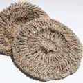Minimalist beige hemp crochet scrubby for kitchen use, eco-friendly design