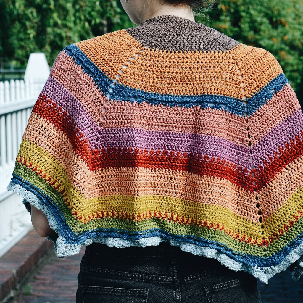 Herbal Dyed Rainbow Shawl Knit & Crochet Project Kit
