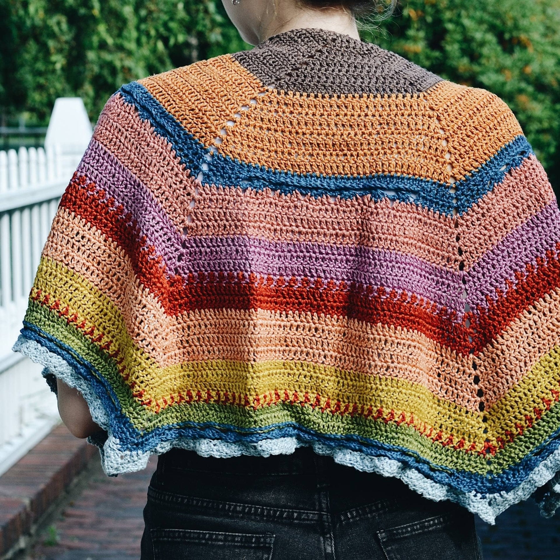 Herbal Dyed Rainbow Shawl Knit & Crochet Project Kit
