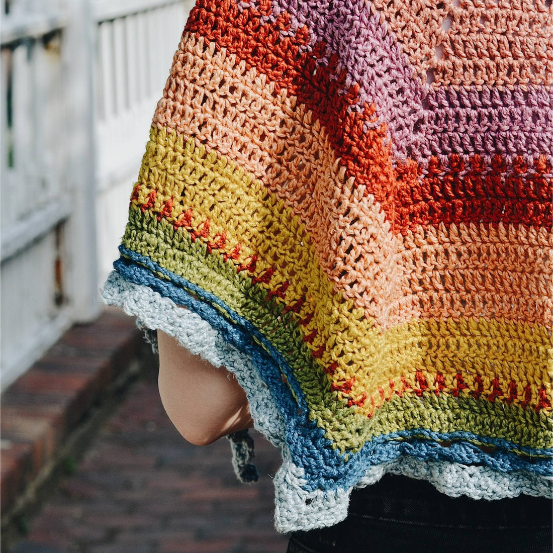 Herbal Dyed Rainbow Shawl Knit & Crochet Project Kit