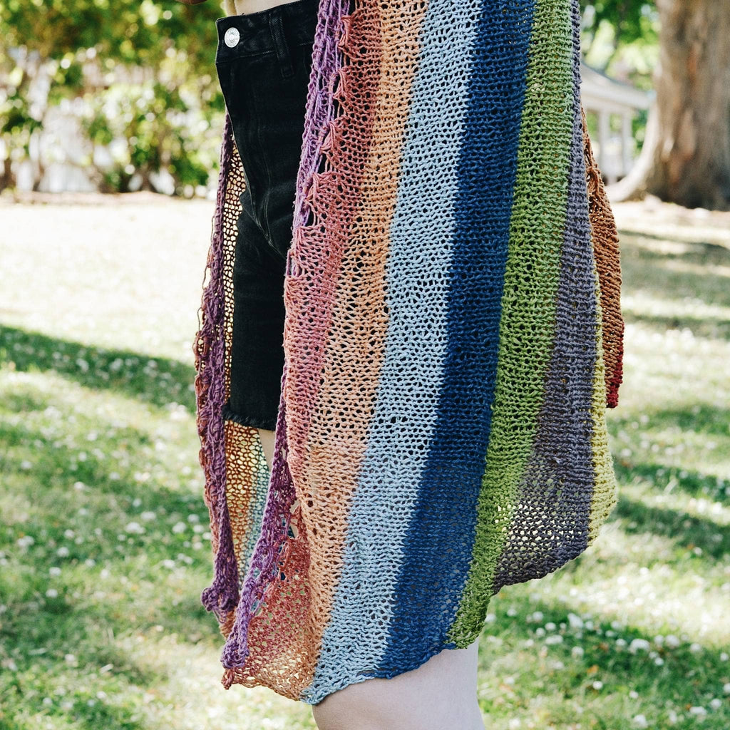 Herbal Dyed Rainbow Shawl Knit & Crochet Project Kit