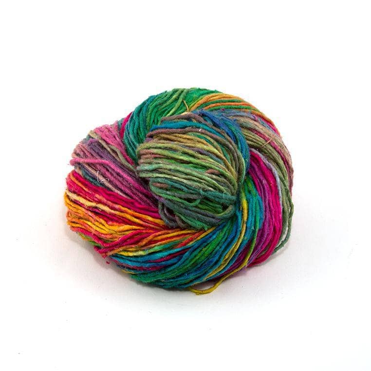 Heritage Cowl Knitting Kit Multi-Color Silk Roving Pattern