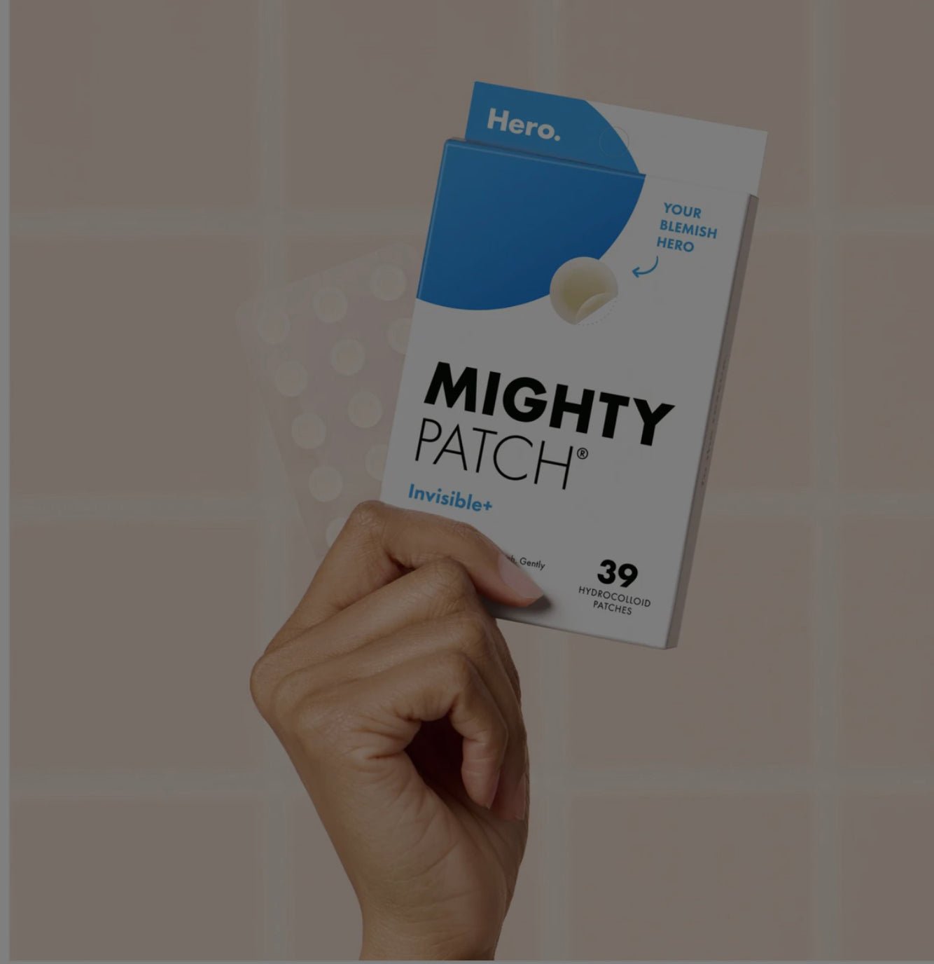 Hero Cosmetics Mighty Patch Invisible+ acne patches on skin