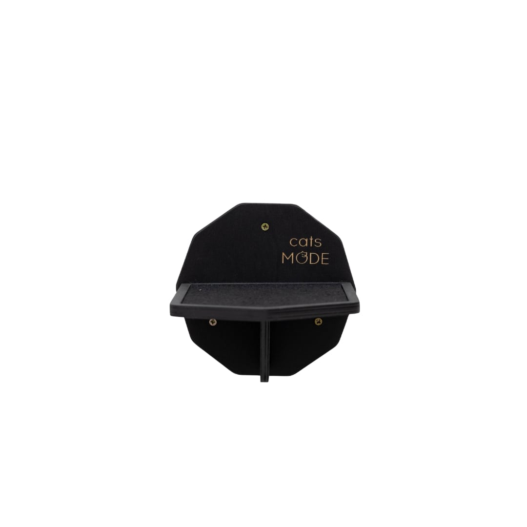 Modern Hexagon Cat Wall Step - Black Floating Climbing Perch