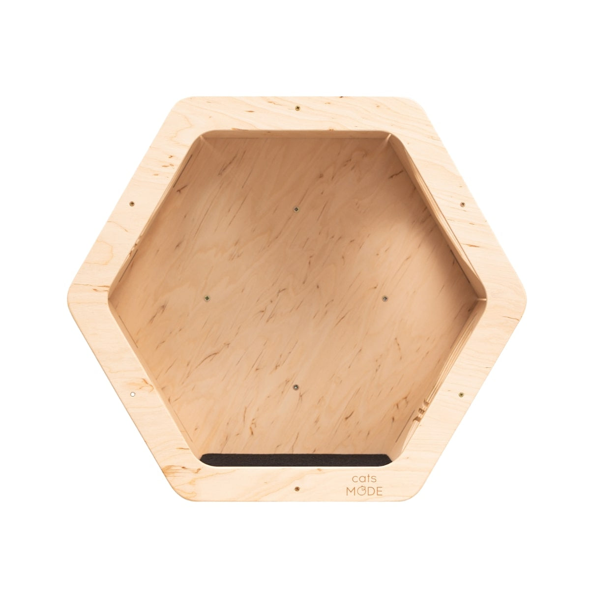Honeycomb Cat Wall Shelves in Light Wood and Black