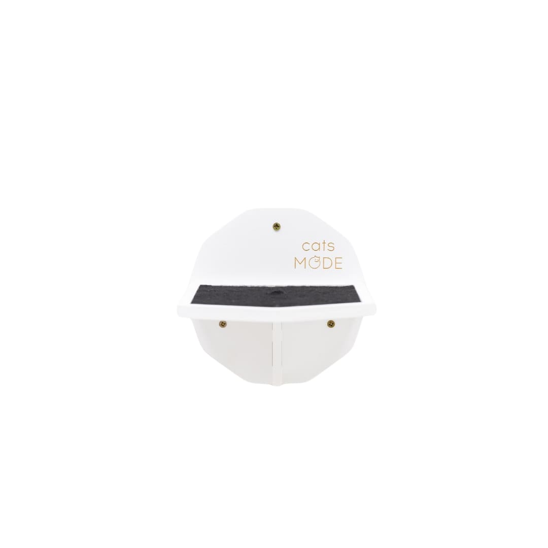 White Wooden Hexagon Wall Step for Cats - Modern Pet Furniture