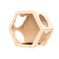 Honeycomb cat wall shelf in light wood and black with soft felt interior lining