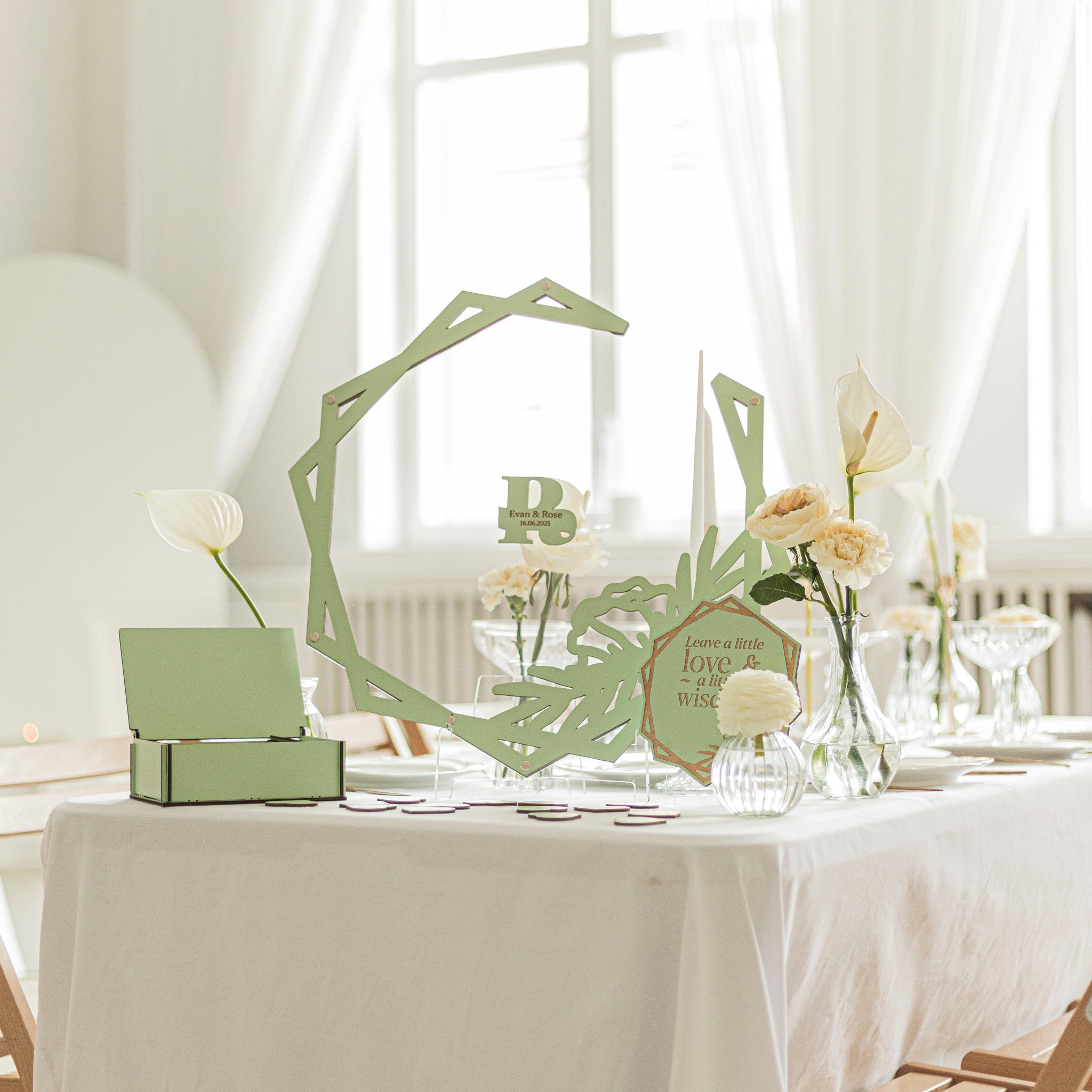 Modern acrylic hexagon-shaped guest book for wedding receptions and events
