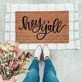 Hey Y'all brown and black farmhouse style doormat
