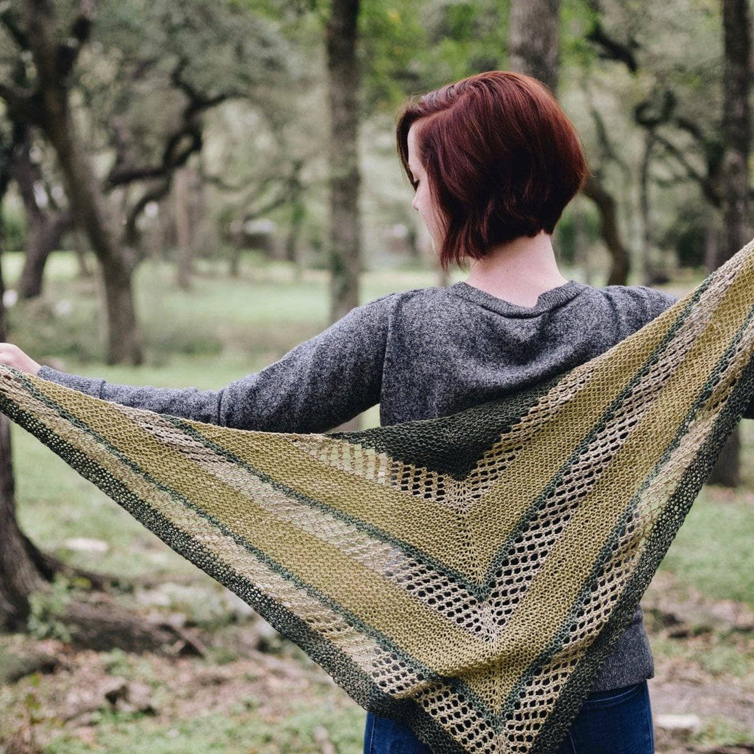 Hibiscus Shawl Knitting Pattern for DK Weight Silk Yarn