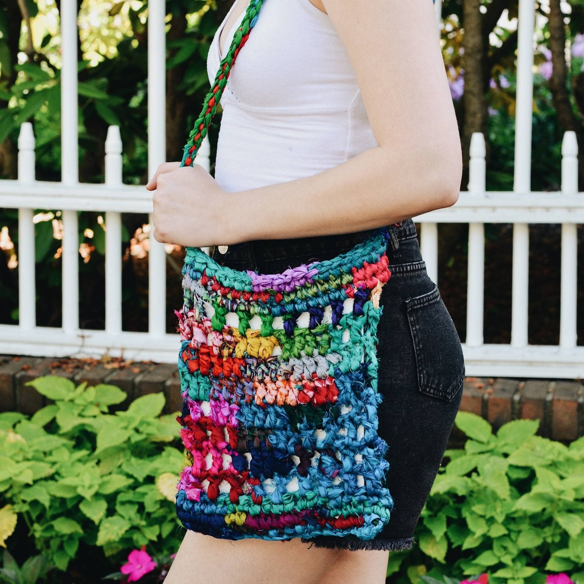 Hidden Heart Bag Crochet Kit with Recycled Sari Silk
