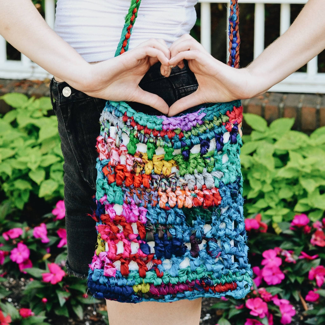 Hidden Heart Crochet Bag Pattern: Vibrant Bohemian Handbag